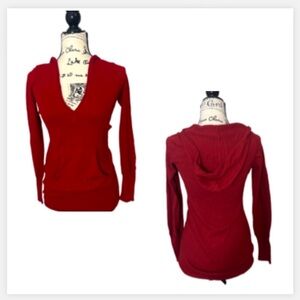 GAP Y2K PREPPY RED HOODIE SWEATER